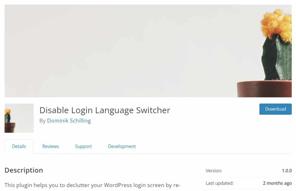 افزونه‌ی Disable Login Language Switcher وردپرس جهت حذف تغییر زبان در صفحه‌ی ورود به وردپرس 